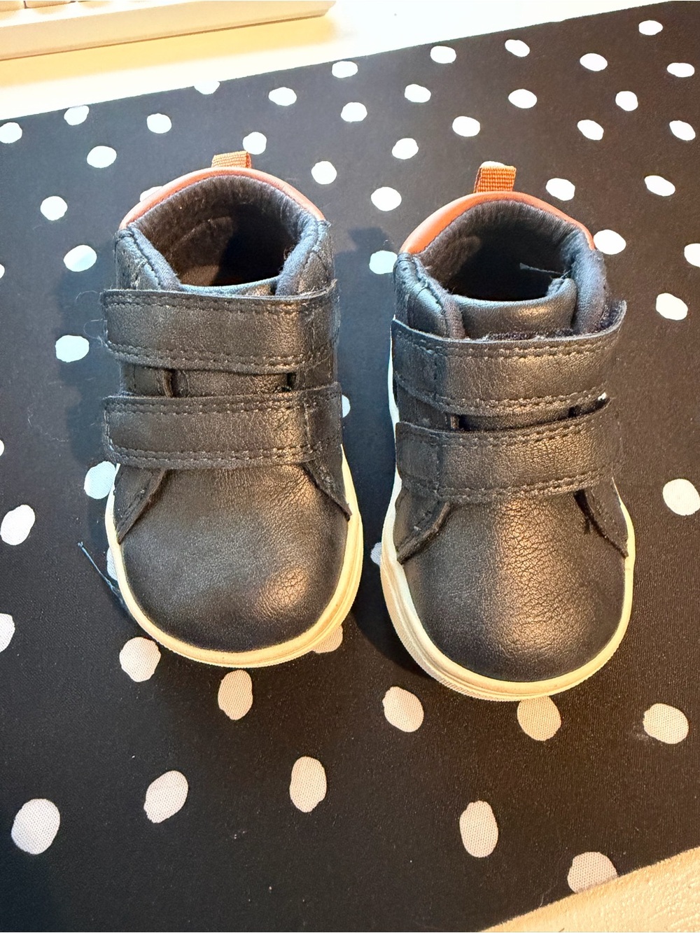 Toddler Boy Navy Blue Leather-Look Hook & Loop Sneakers Carter’s size 3